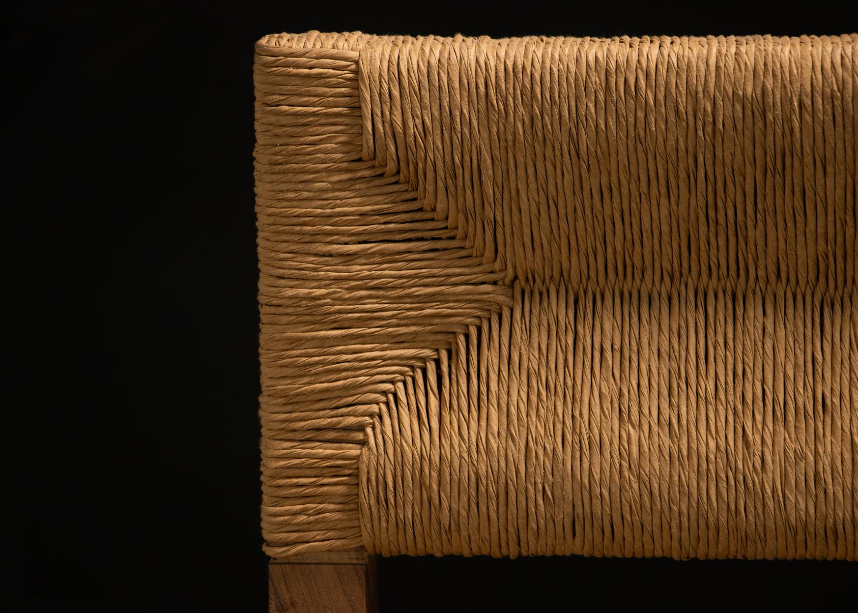 Modern Woven Dining Chair in Solid Wood by Costantini, Bruno Intreccio, In Stock For Sale 5