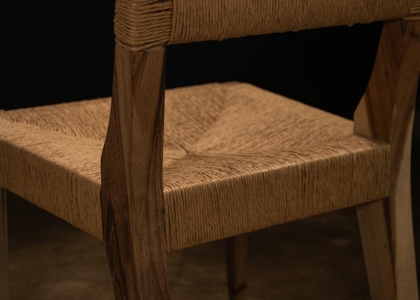 Modern Woven Dining Chair in Solid Wood by Costantini, Bruno Intreccio, In Stock For Sale 6