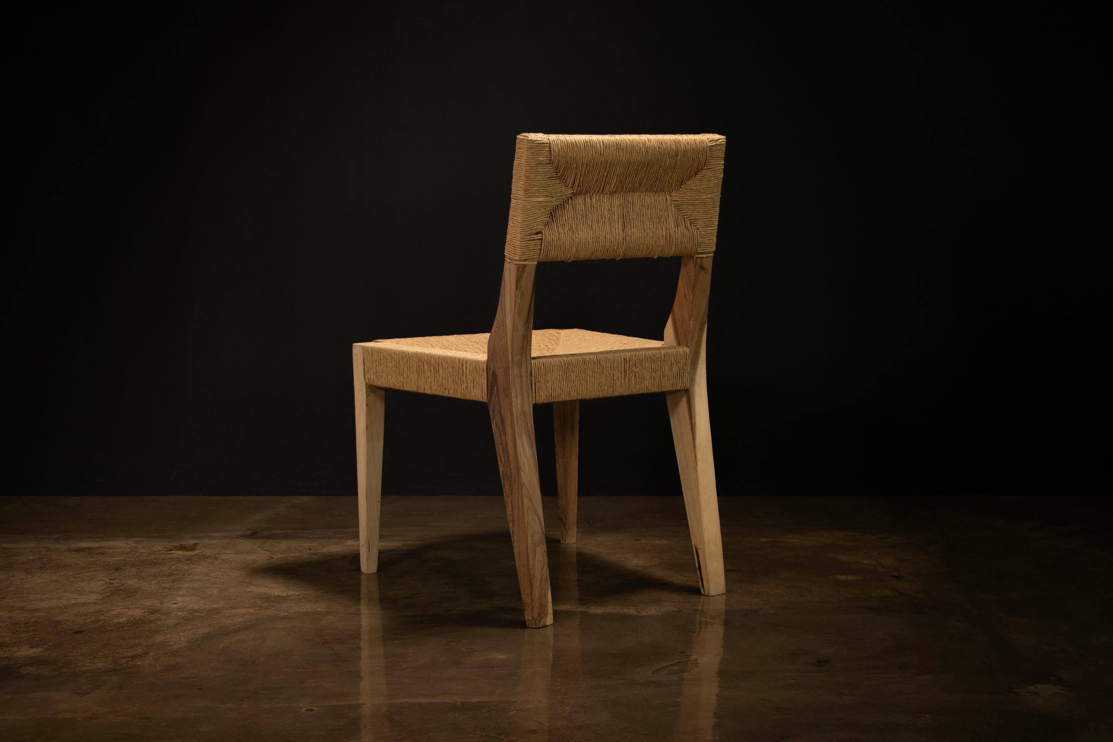 Argentine Modern Woven Dining Chair in Solid Wood by Costantini, Bruno Intreccio, In Stock For Sale