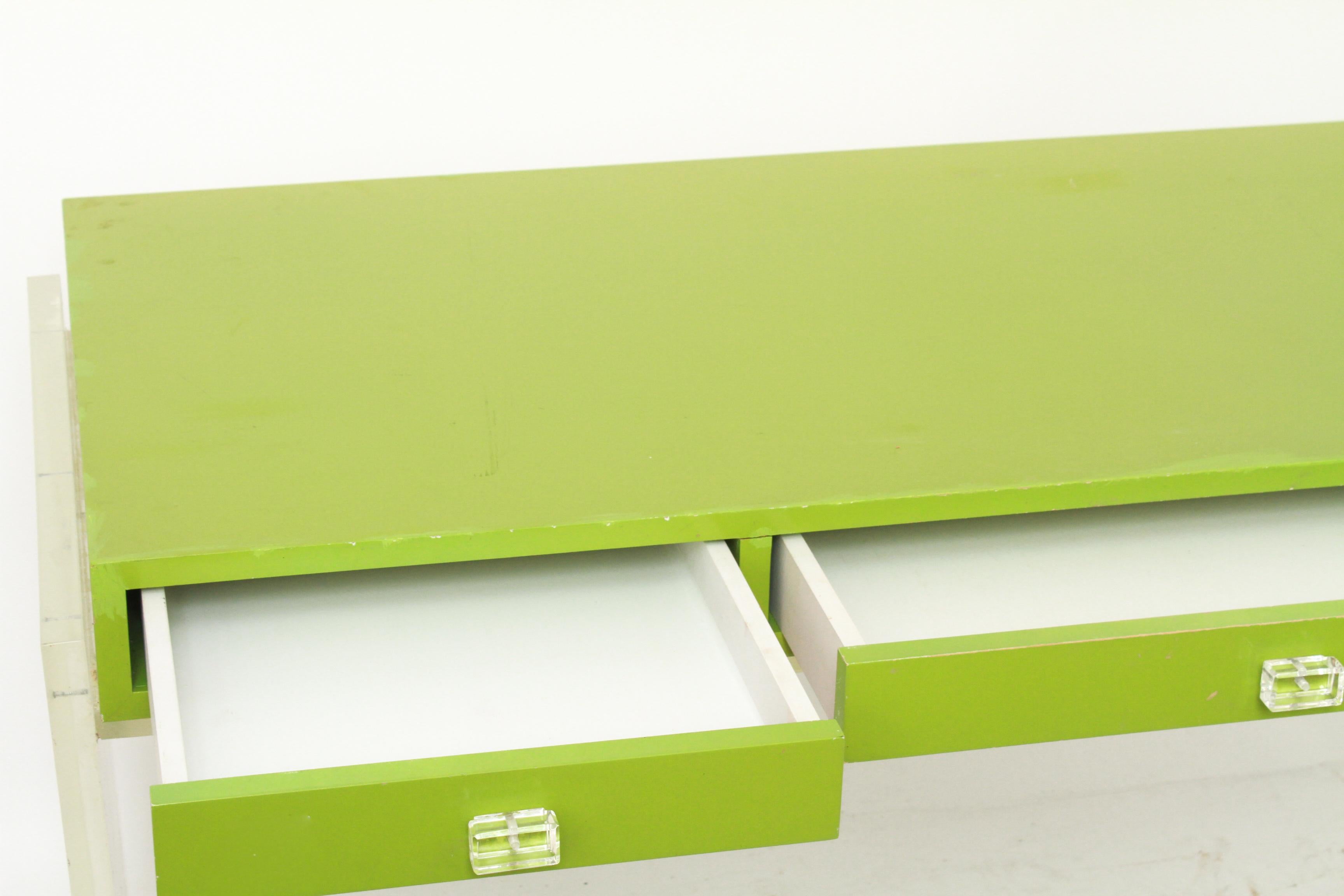 pale green desk