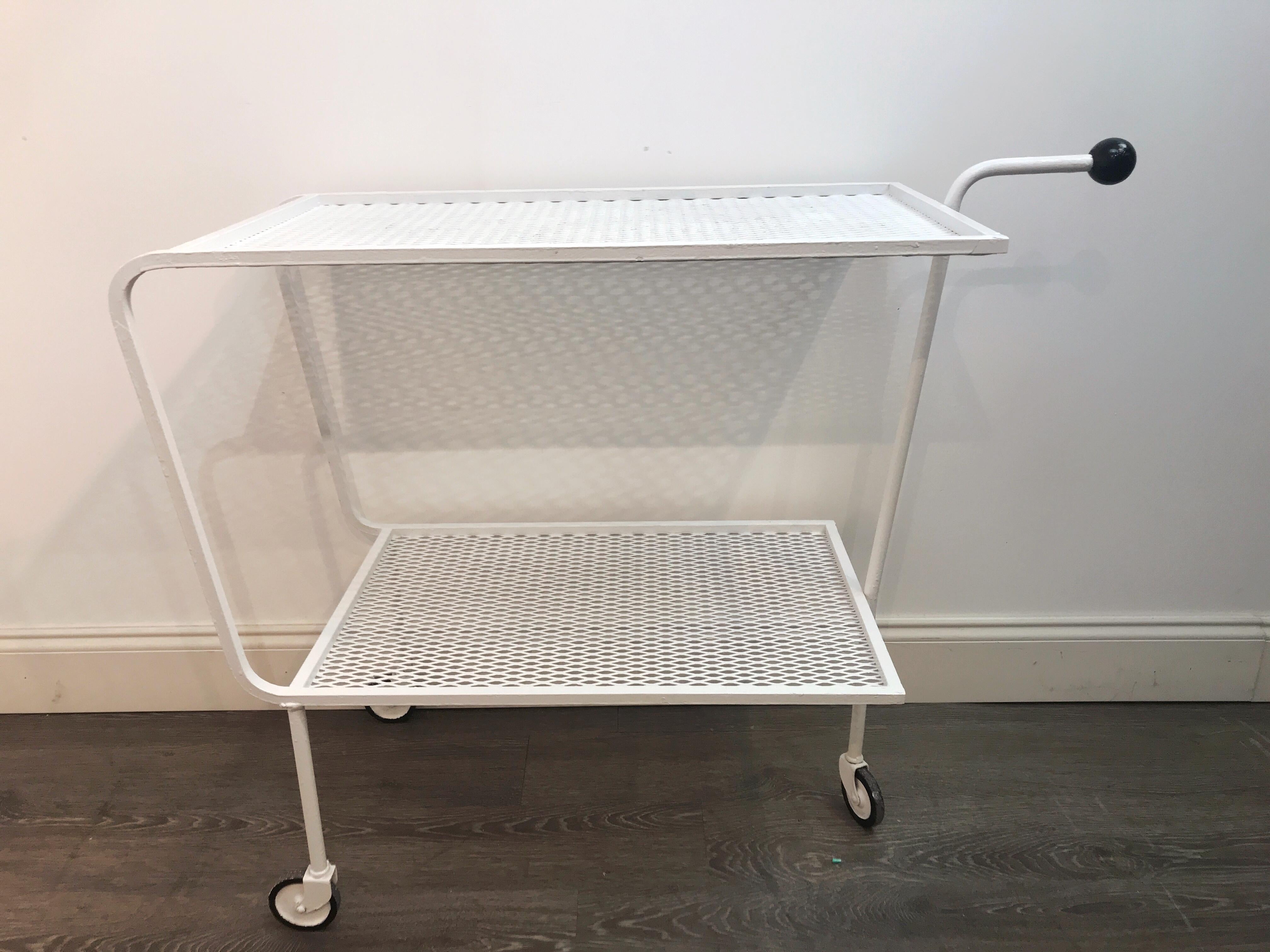 Modern Wrought Iron Bar Cart in the Attributed to Salterini 2