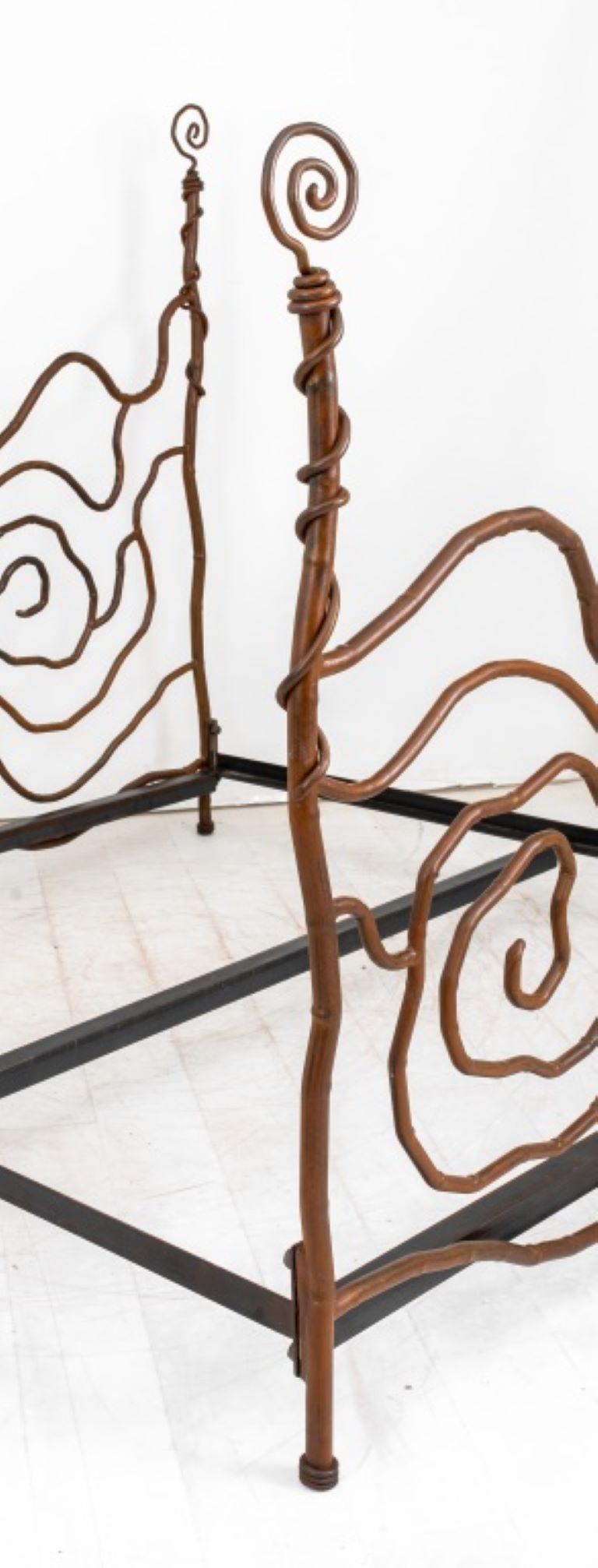 Modern Wrought Iron Bed Frame In Good Condition In New York, NY