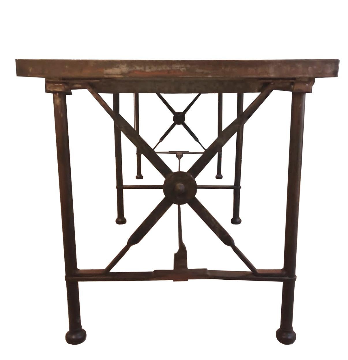 Wrought Iron Modern Cast Iron Large Table, Italy 1980s