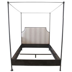 Vintage Modern Wrought Iron Solid Queen Size Canopy Bed