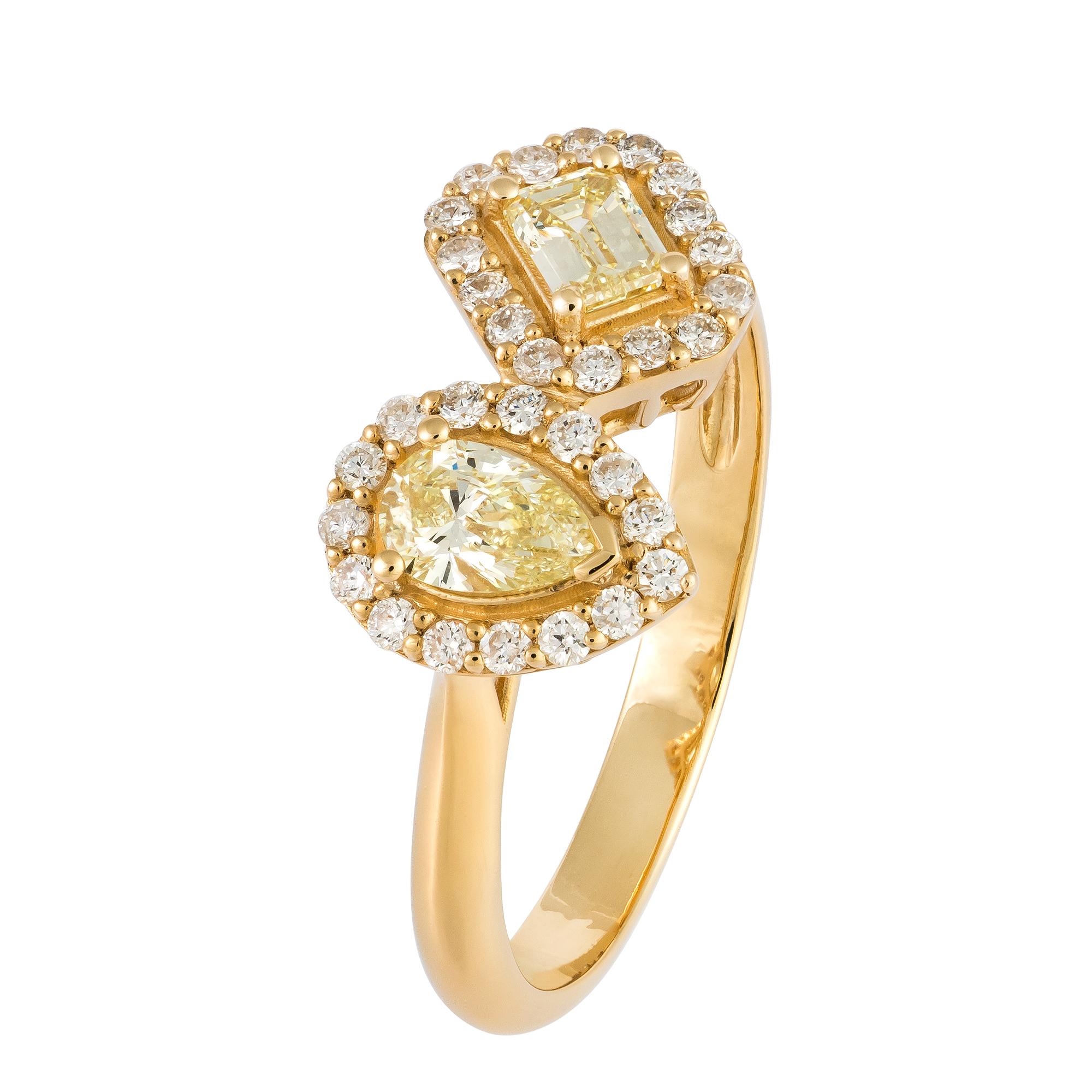 En vente :  The Moderns Bague pour elle en or jaune 18K et diamants blancs 2