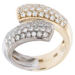 Modern Yellow and White Gold Diamond Cocktail Ring