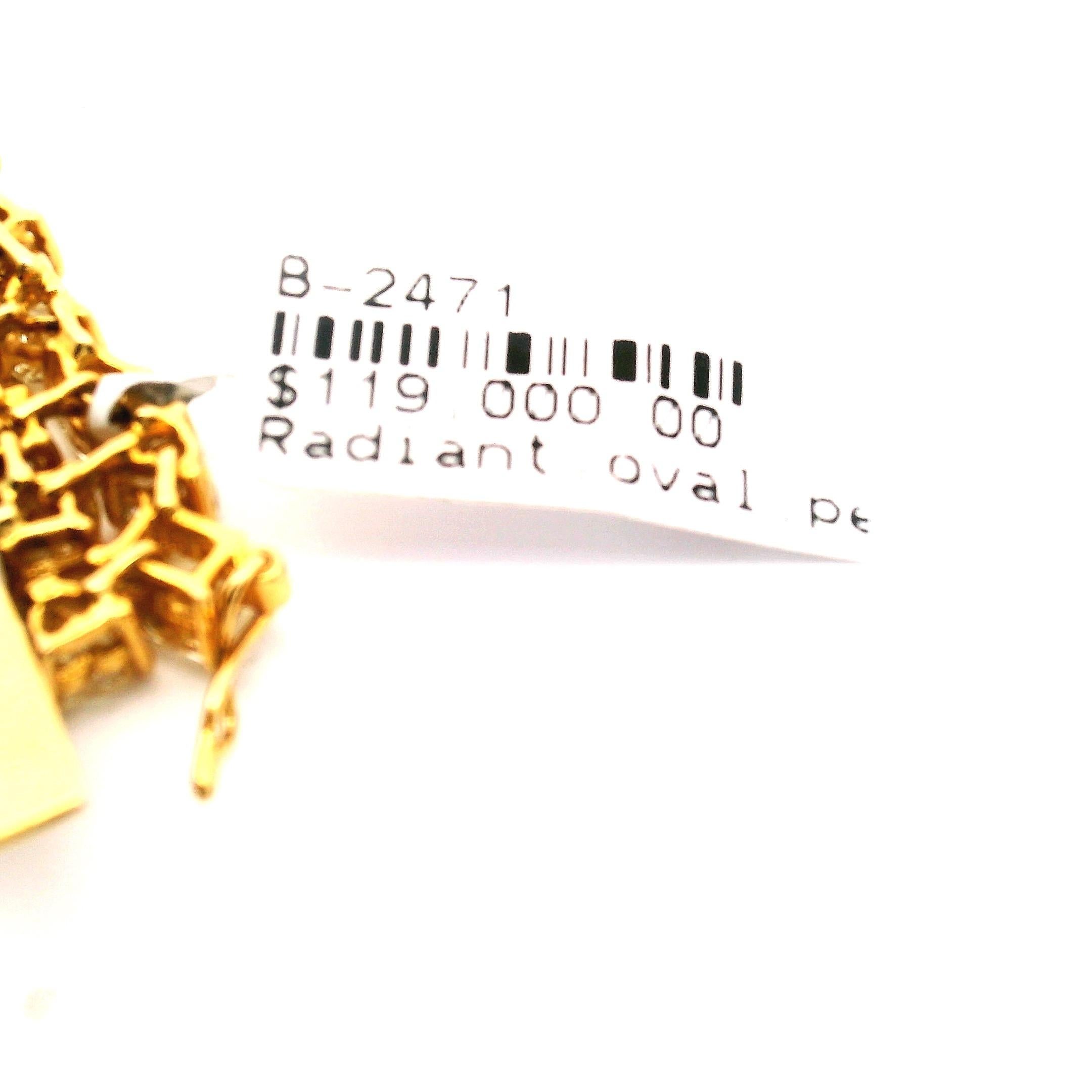 Pulsera moderna en mosaico de diamantes amarillos en venta 15