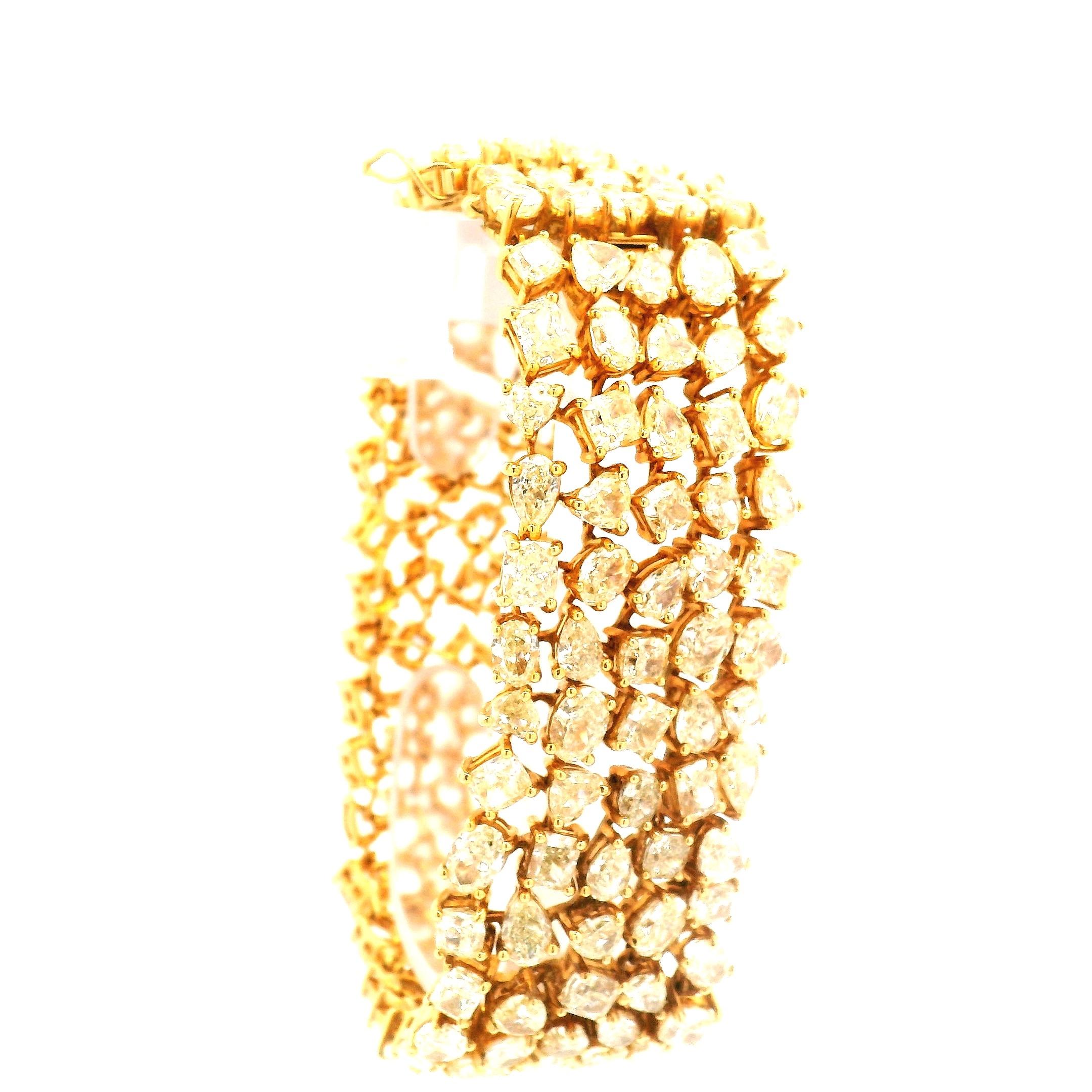 Pulsera moderna en mosaico de diamantes amarillos en venta 3