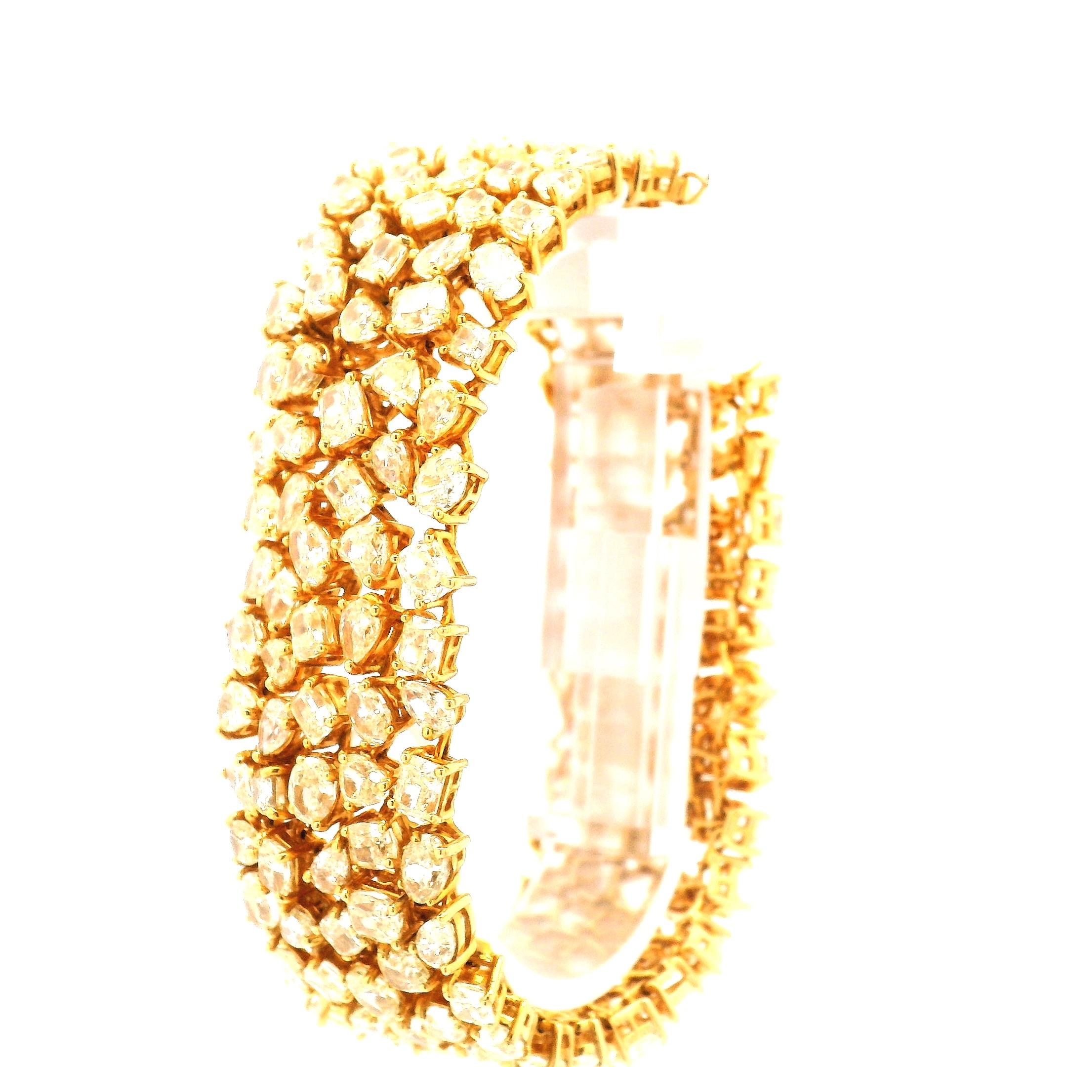 Pulsera moderna en mosaico de diamantes amarillos en venta 4