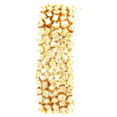 Pulsera moderna en mosaico de diamantes amarillos