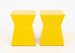 Modern Yellow Geometric End Tables by Gus Design Inc.