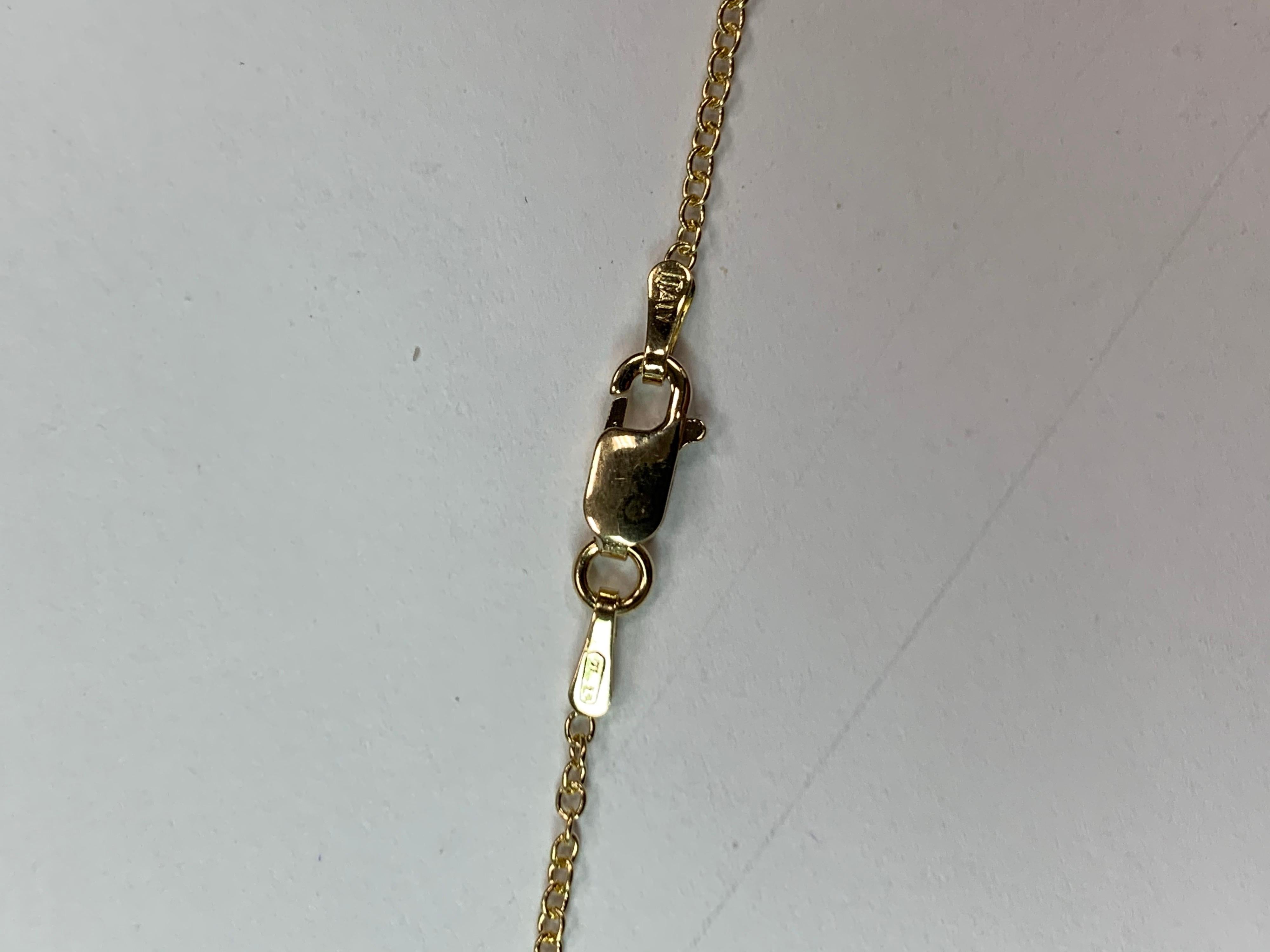 Colgante Artesanal de Oro Amarillo Moderno con Diamante Brillante Redondo Natural de 1,28 Quilates en venta 4