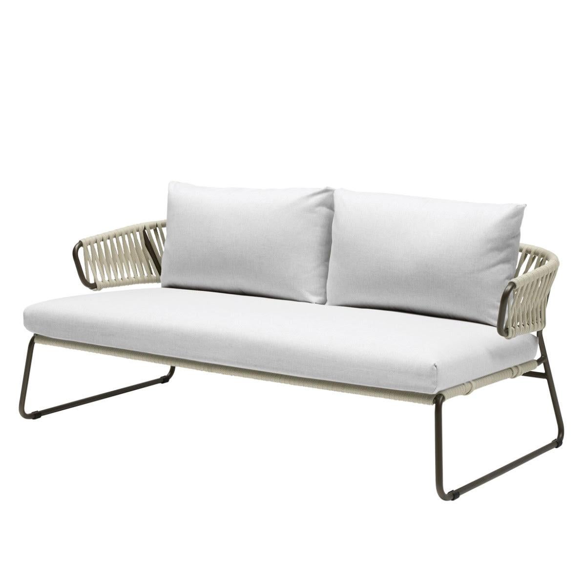 Contemporary Modern Yellow Outdoor or Indoor Metal and Cord Sofa, 21 century For Sale