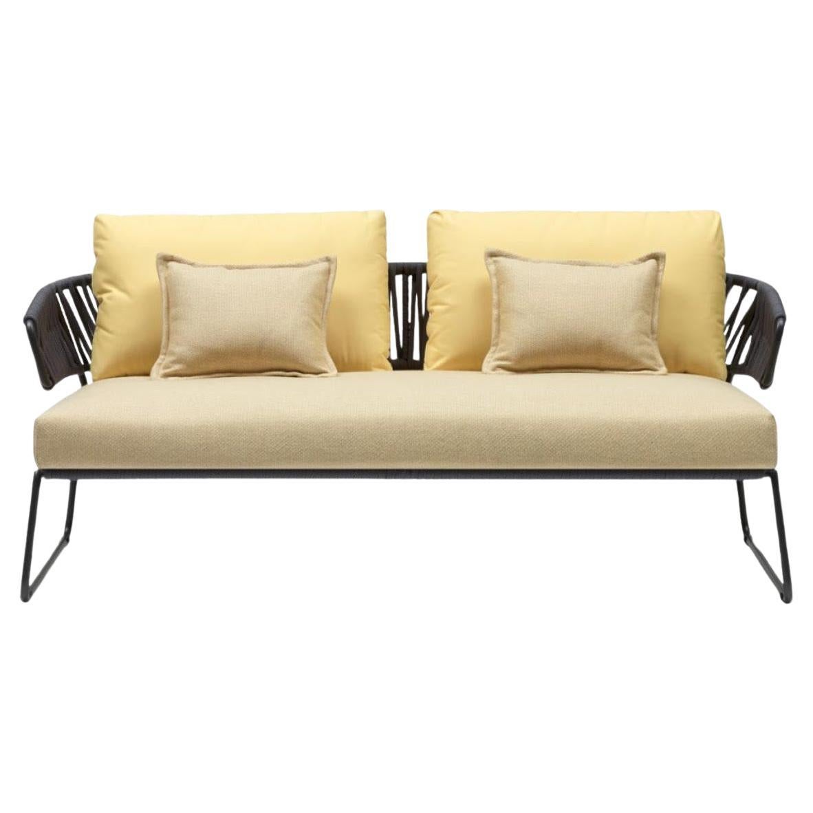Modern Yellow Outdoor or Indoor Metal and Cord Sofa, 21 century