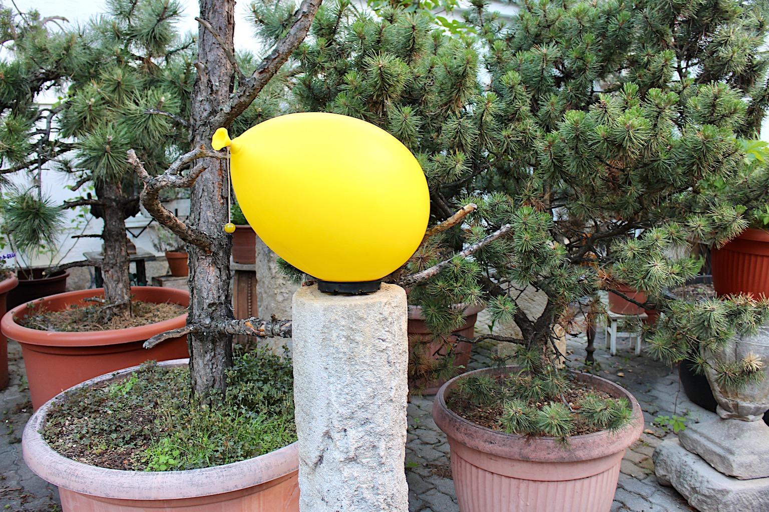 Modern Yellow Vintage Plastic Balloon Lamp Flush Mount Yves Christin Italy 1980s In Good Condition For Sale In Vienna, AT