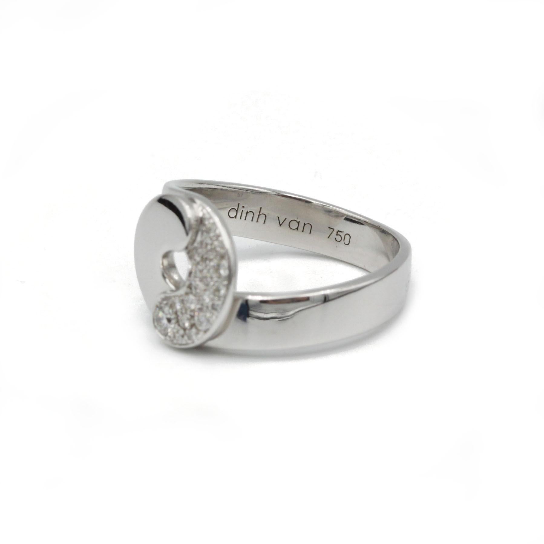 Moderner Yin- Yang Diamantring von Dinh Van aus Weißgold (Brillantschliff) im Angebot