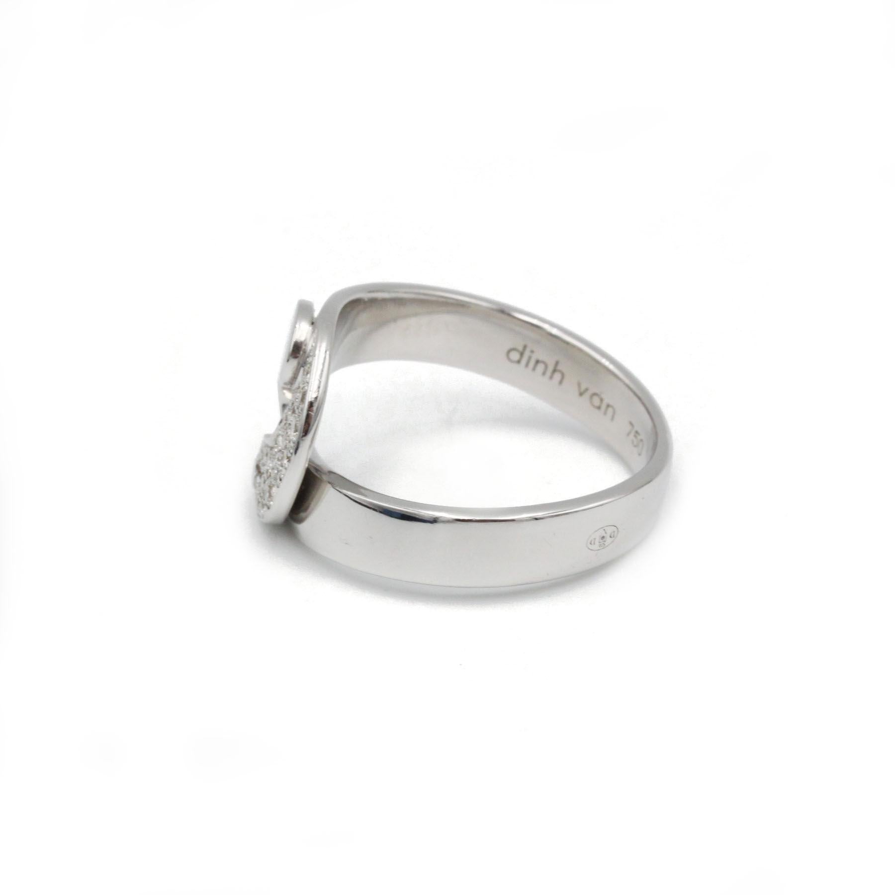 Moderner Yin- Yang Diamantring von Dinh Van aus Weißgold im Angebot 1