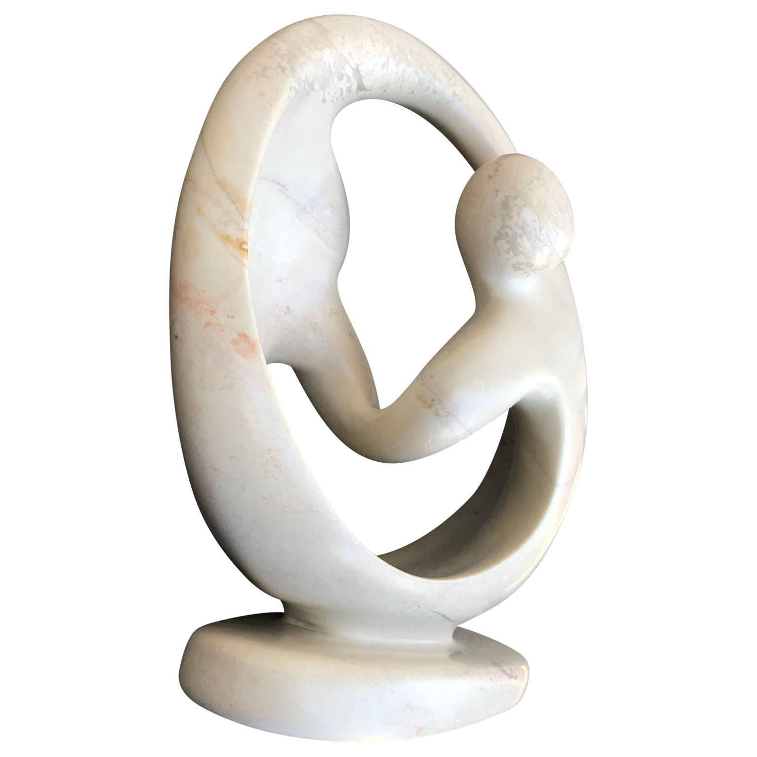 American Modern Ying Yang Marble Sculpture