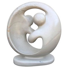 Vintage Modern Ying Yang Marble Sculpture