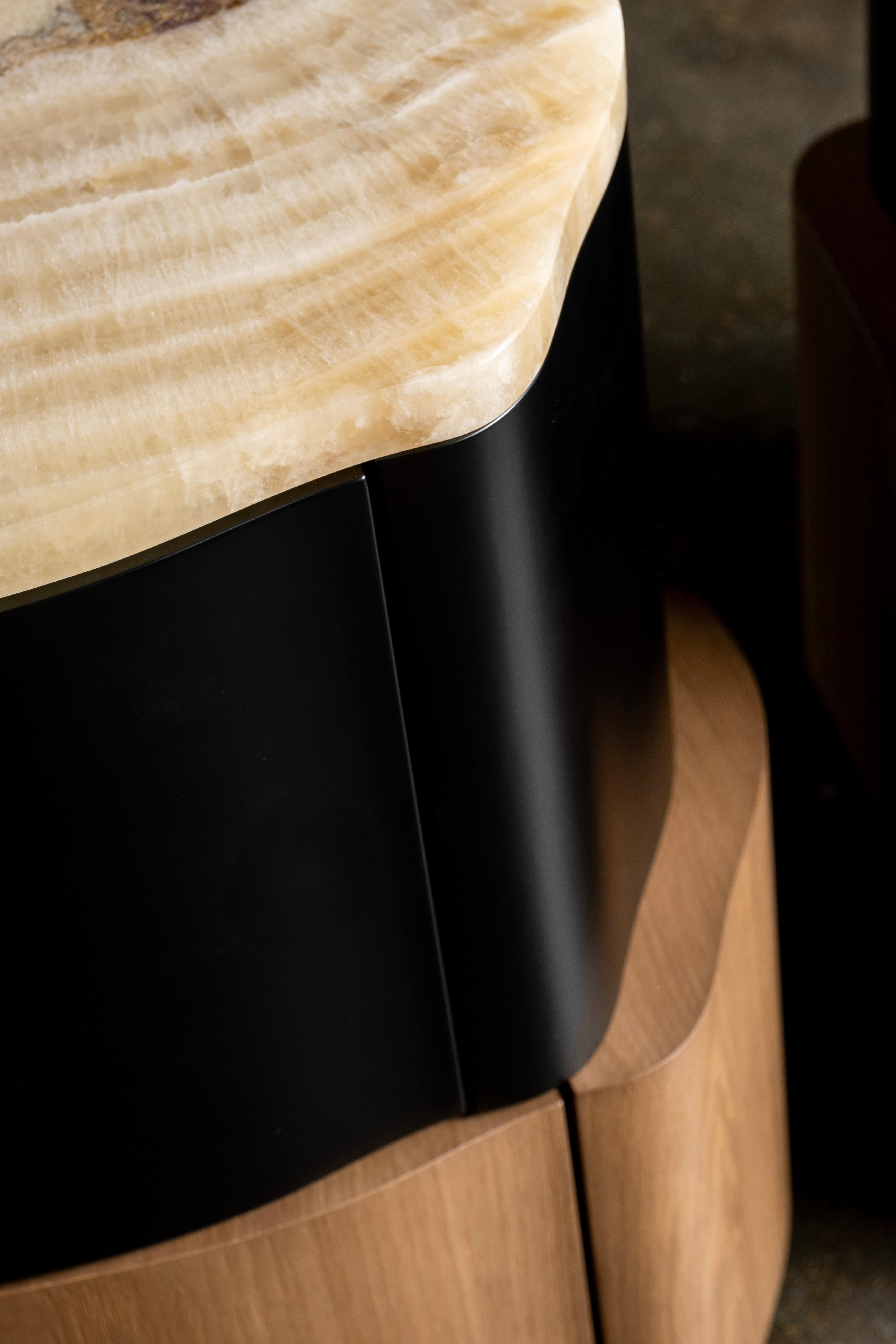 Table de chevet moderne Zambujeiro, SET/2, Miel Onyx, Handmade Portugal Greenapple en vente 2