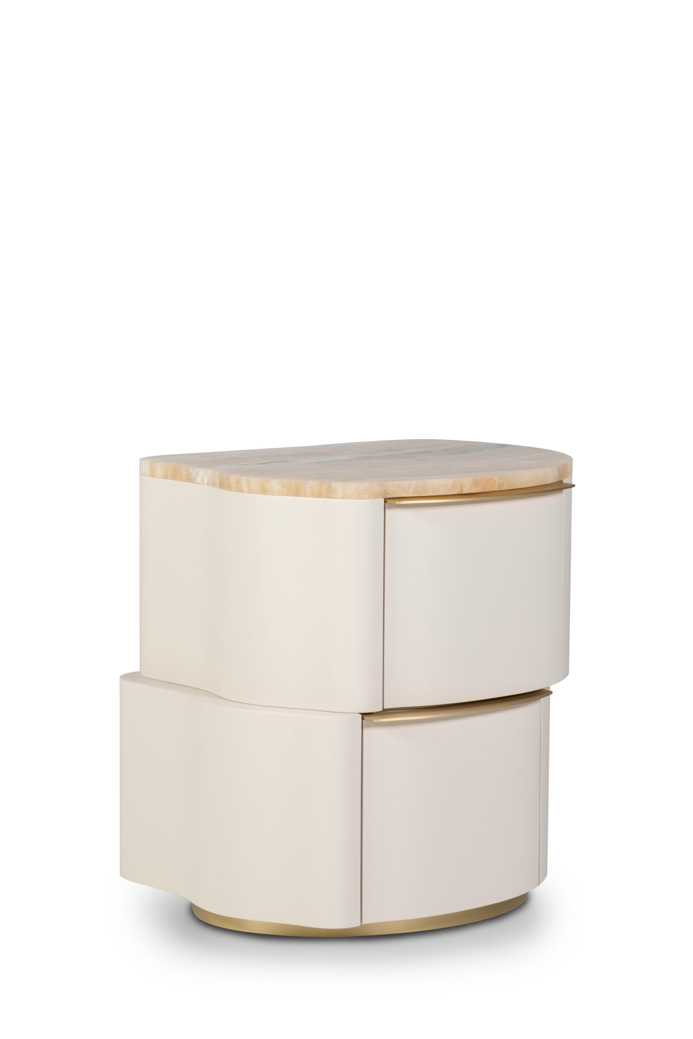 Table de chevet moderne Zambujeiro, SET/2, Miel Onyx, Handmade Portugal Greenapple en vente 2