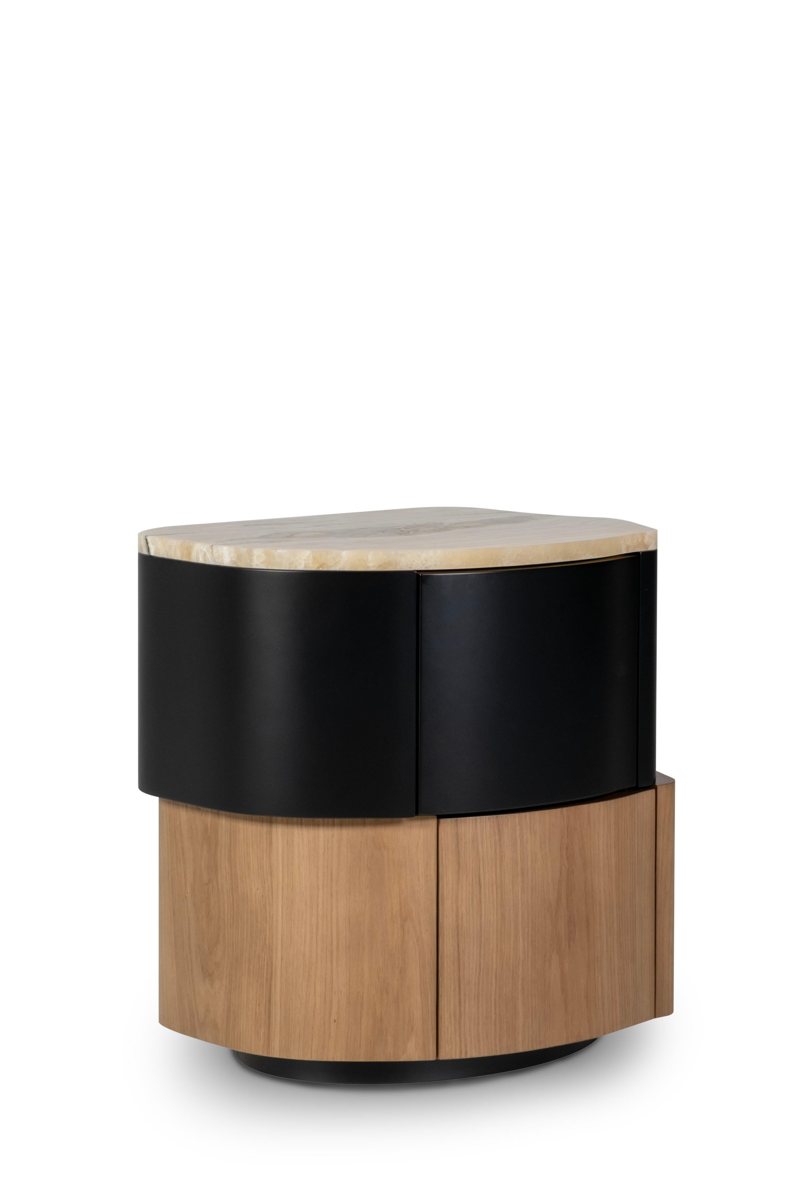 Table de chevet moderne Zambujeiro, SET/2, Miel Onyx, Handmade Portugal Greenapple en vente 4