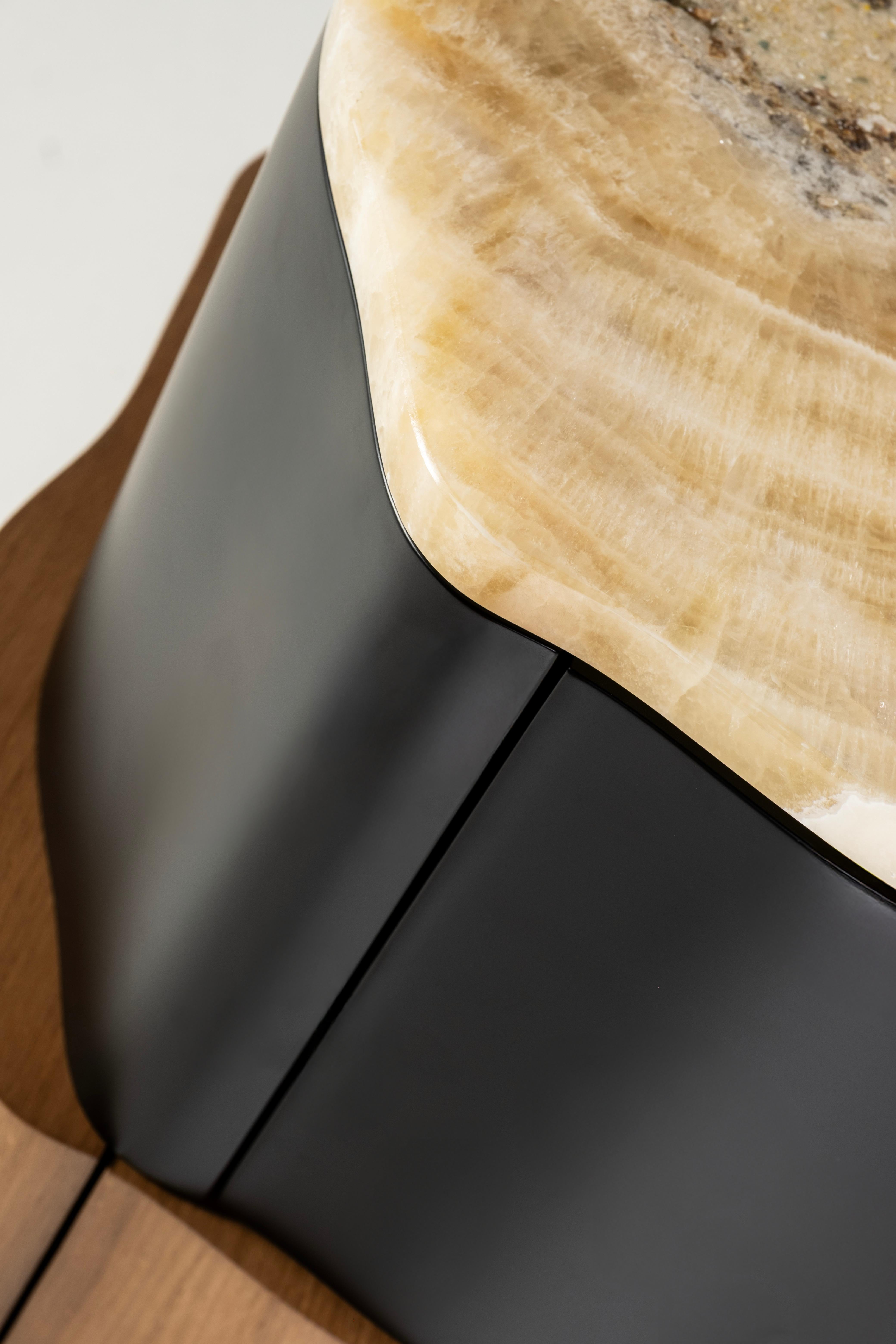 Table de chevet moderne Zambujeiro, SET/2, Miel Onyx, Handmade Portugal Greenapple Neuf - En vente à Lisboa, PT