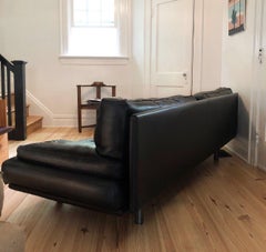 Zanotta 240 Sofa:: Schwarzes Leder:: De Pas:: D'urbino:: Lomazzi:: 1982 FINAL CLEARANCE