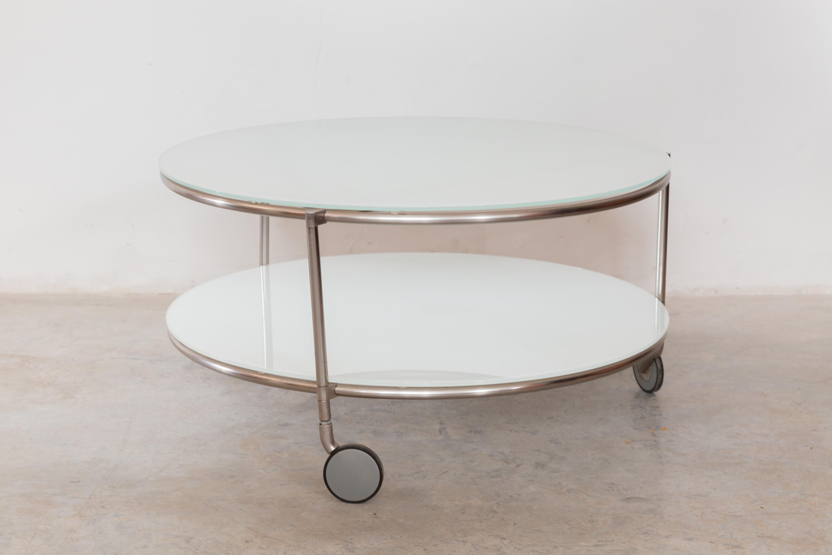 table basse ronde roulette