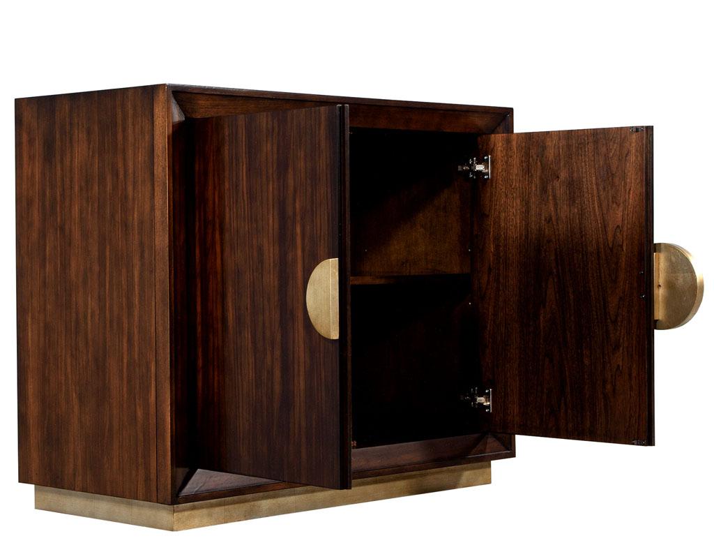 Contemporary Modern Zebra Wood Commode Server Cabinet