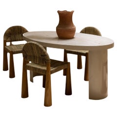 Modern Zellige Tile Dining Table with Painted Metal Base