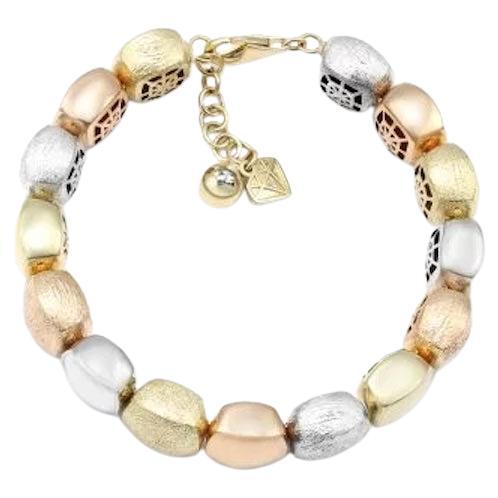 Modern Zirconia White Yellow Rose Gold Bracelet  for Her