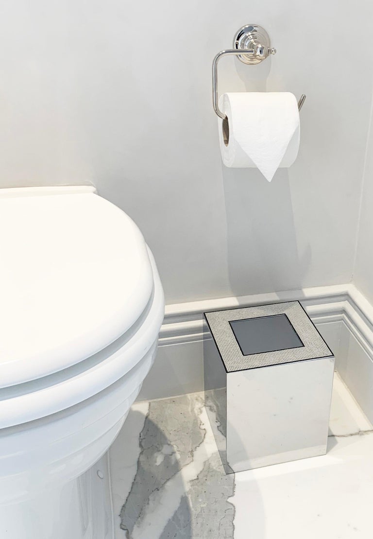 Chrome Plated Bath Bin's with Swarovski Crystal Lid Zodiac London For ...