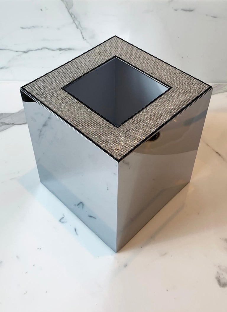 Chrome Plated Bath Bin's with Swarovski Crystal Lid Zodiac London For ...