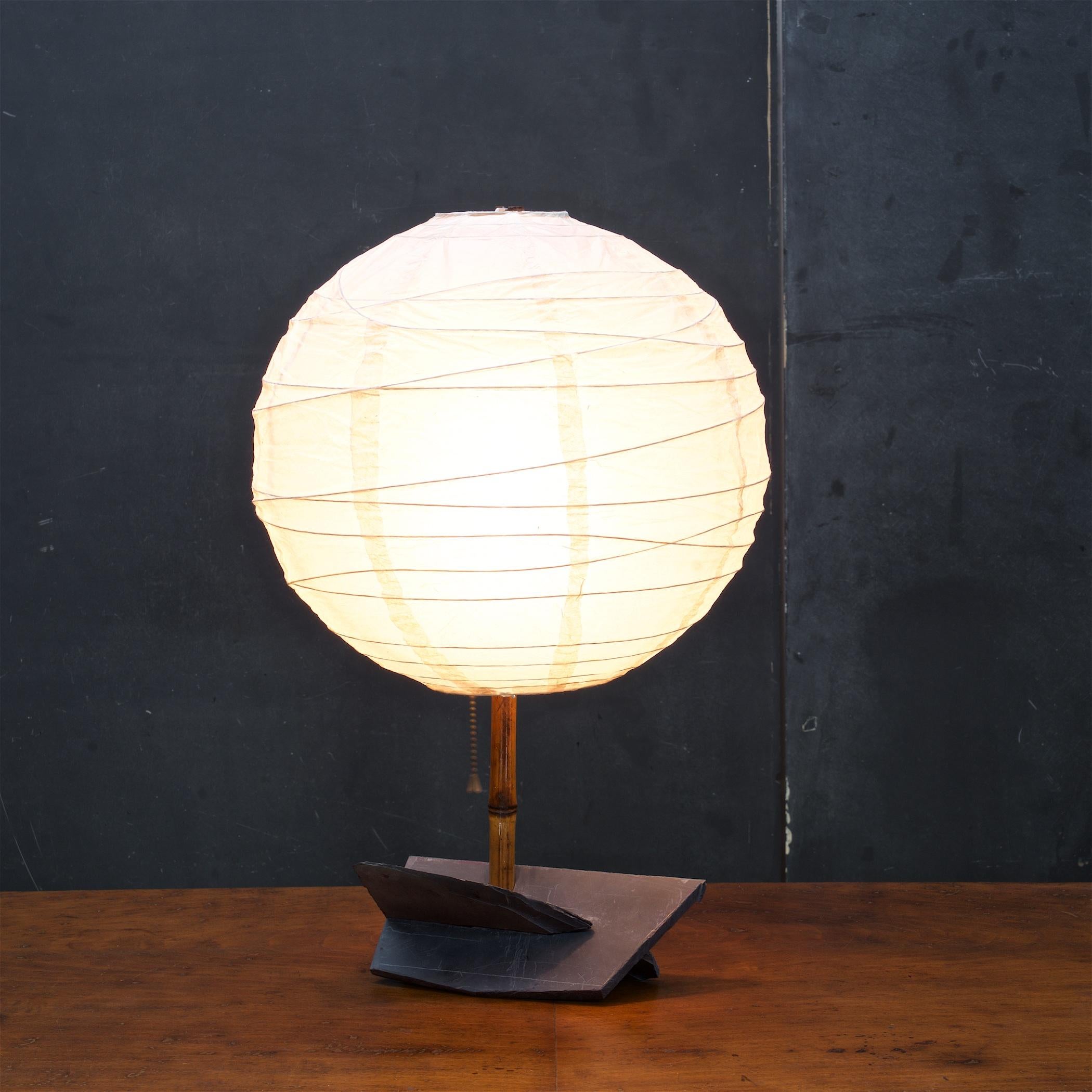 Lacquered Modern50 Studio Craft Table Lamp Slate Bamboo Rustic Cabin Modern Lollipop