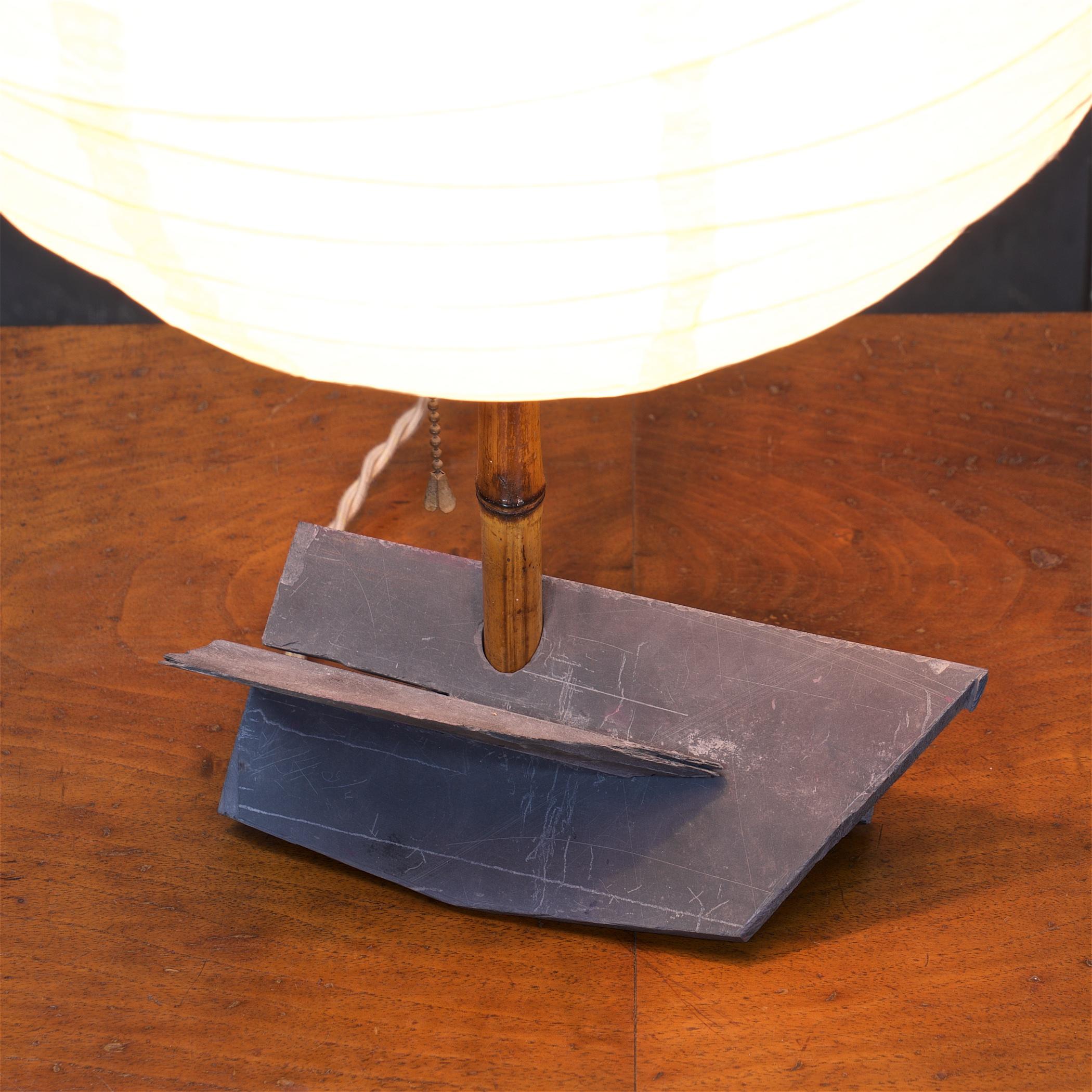 Contemporary Modern50 Studio Craft Table Lamp Slate Bamboo Rustic Cabin Modern Lollipop