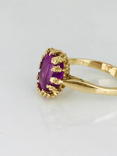 Modern, Organically Designed, Rose-Cut 3.00 Carat Pink Sapphire, 14 Karat Ring