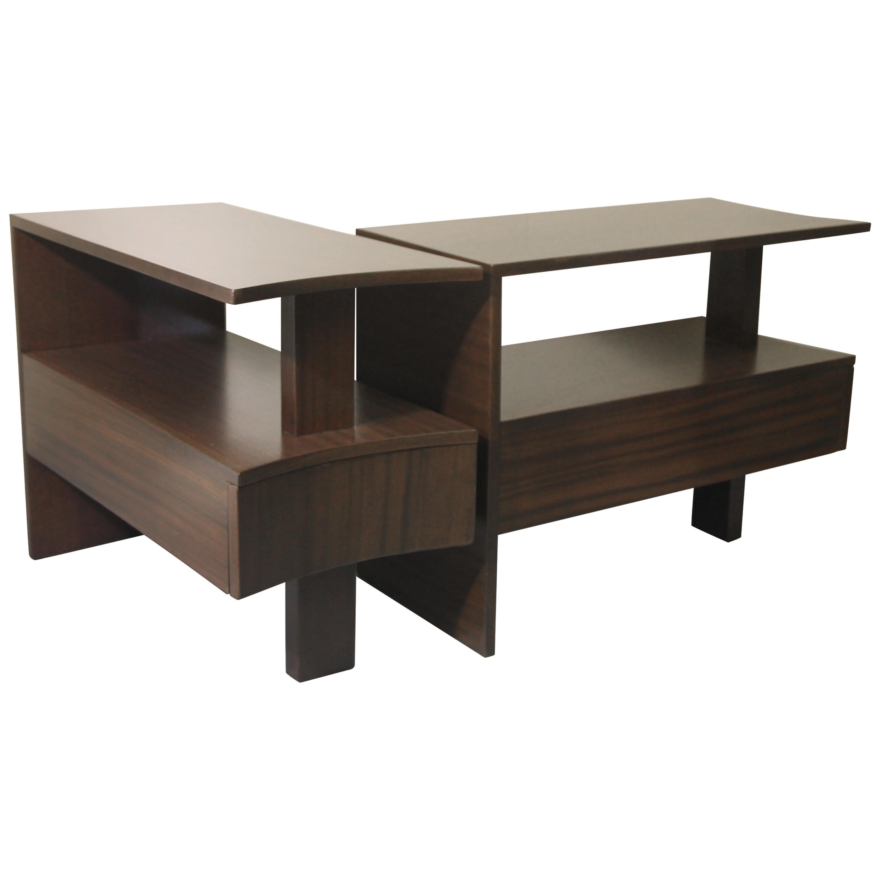 Modernage African Mahogany Side Tables