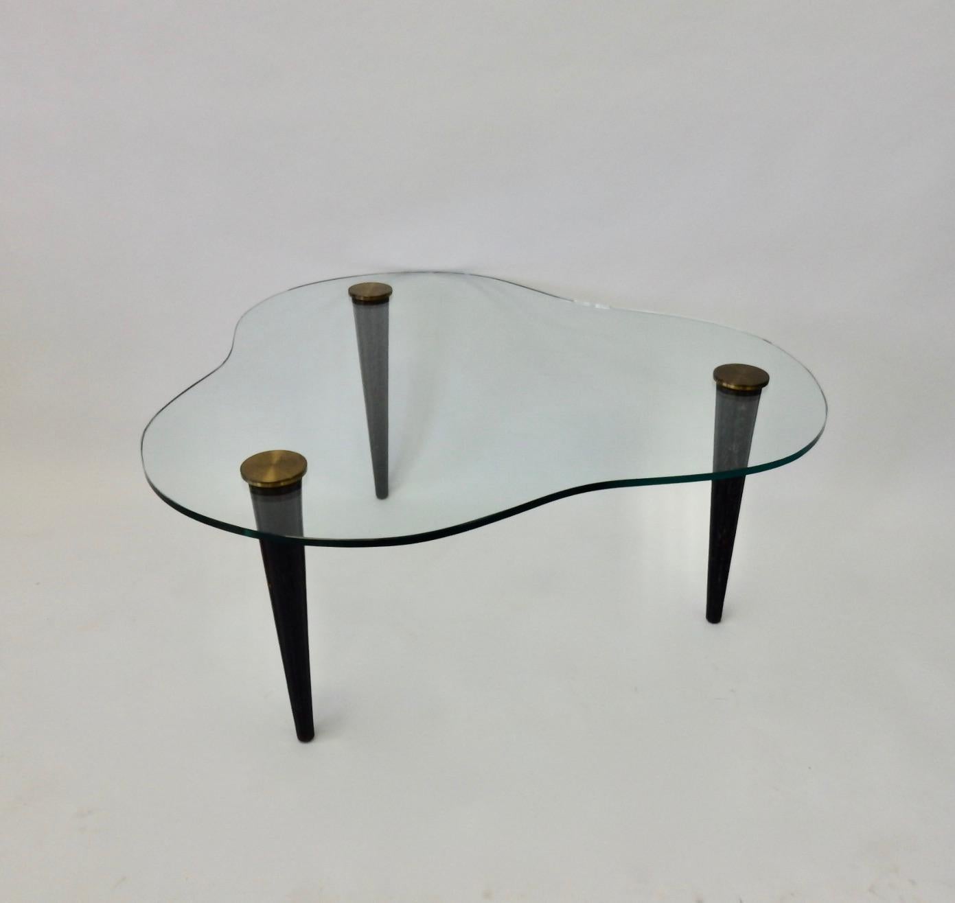 Art Deco Modernage Gilbert Rohde Style Glass Top Cloud Table