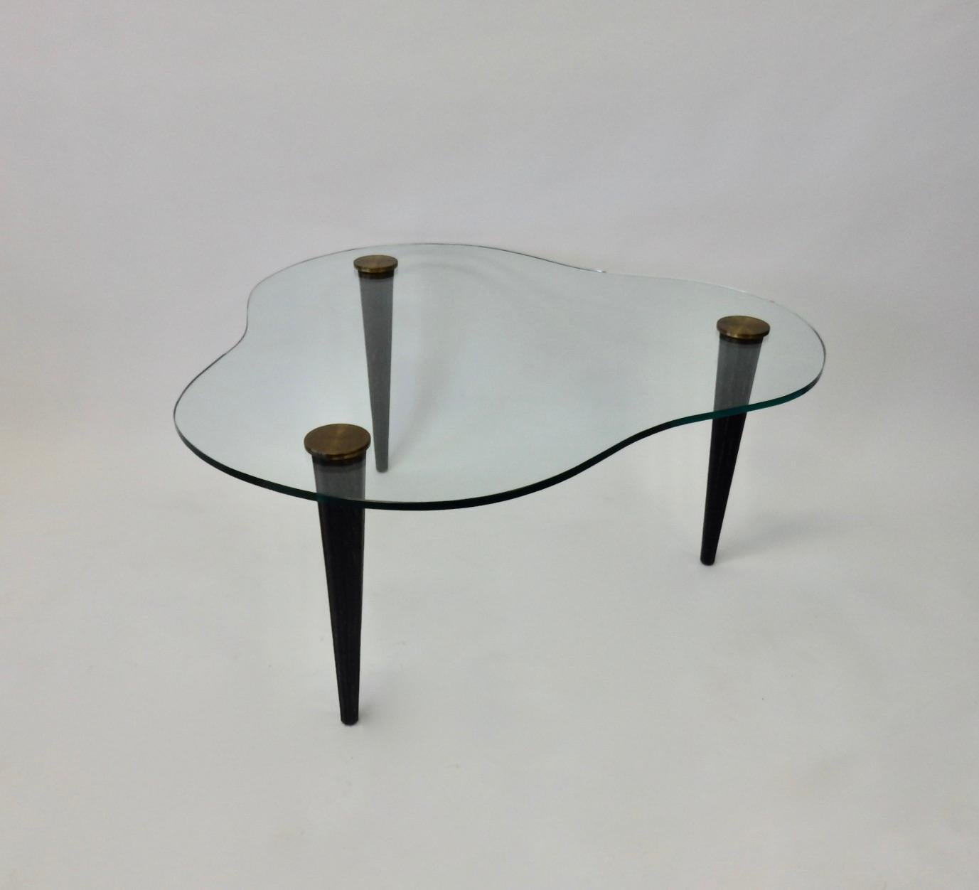 Modernage Gilbert Rohde Style Glass Top Cloud Table In Good Condition In Ferndale, MI