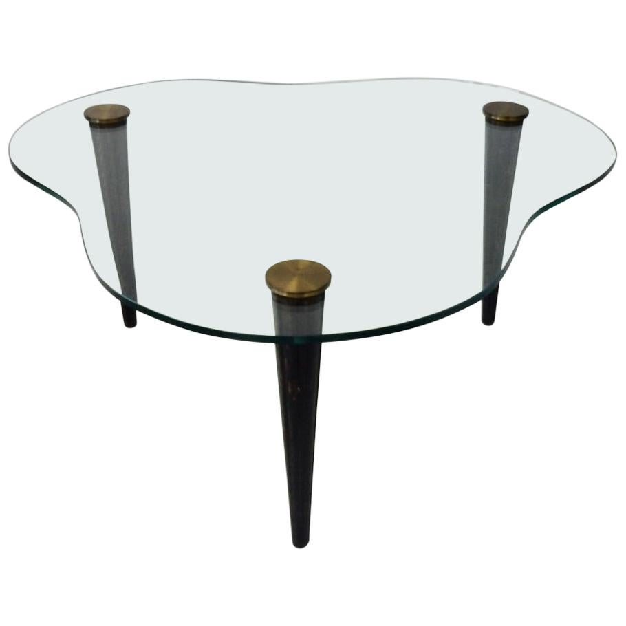 Modernage Gilbert Rohde Style Glass Top Cloud Table