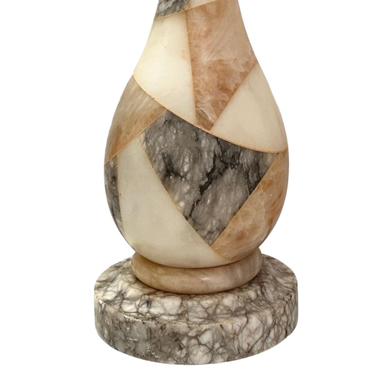 italien Lampes de table modernes en mosaïque d'albâtre en vente