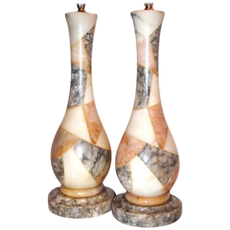 Moderne Alabaster Mosaic Table Lamps For Sale