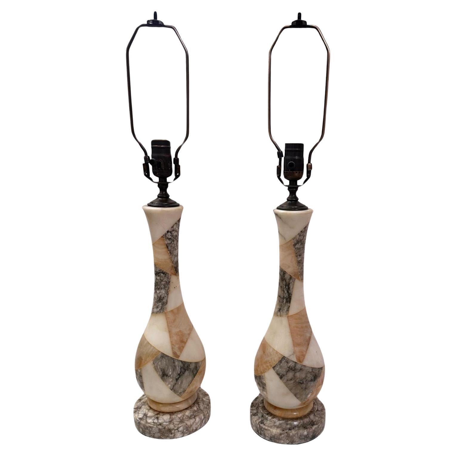 Moderne Alabaster Mosaic Table Lamps