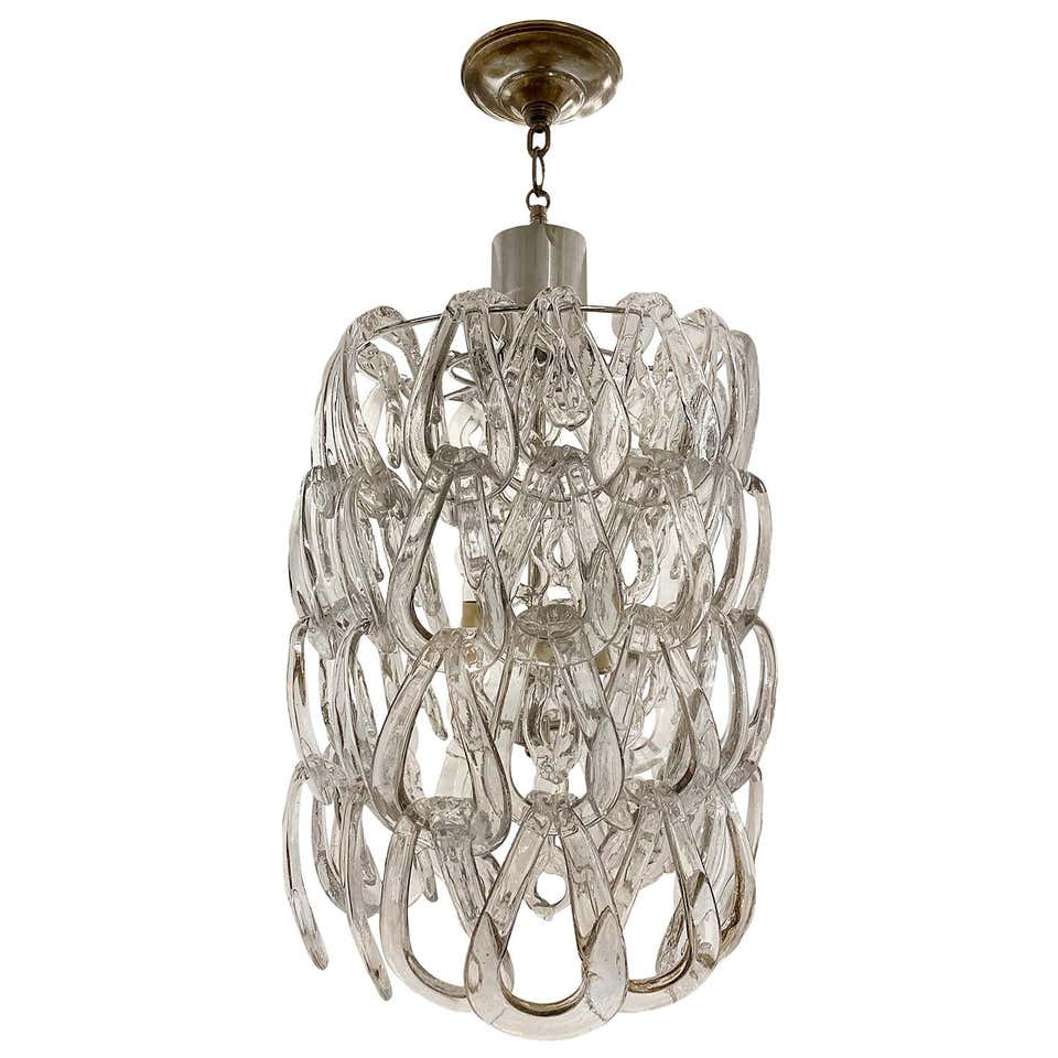 Vintage Hand-blown Seguso Murano Amber Glass Cage Pendant Light at ...