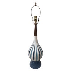 Vintage Moderne Blue and White Lamp