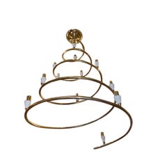 Moderne Bronze Spiral Chandelier