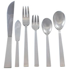 Moderne by Adra Sterling Silver Flatware Set Modernism California 78 Pcs Dinner