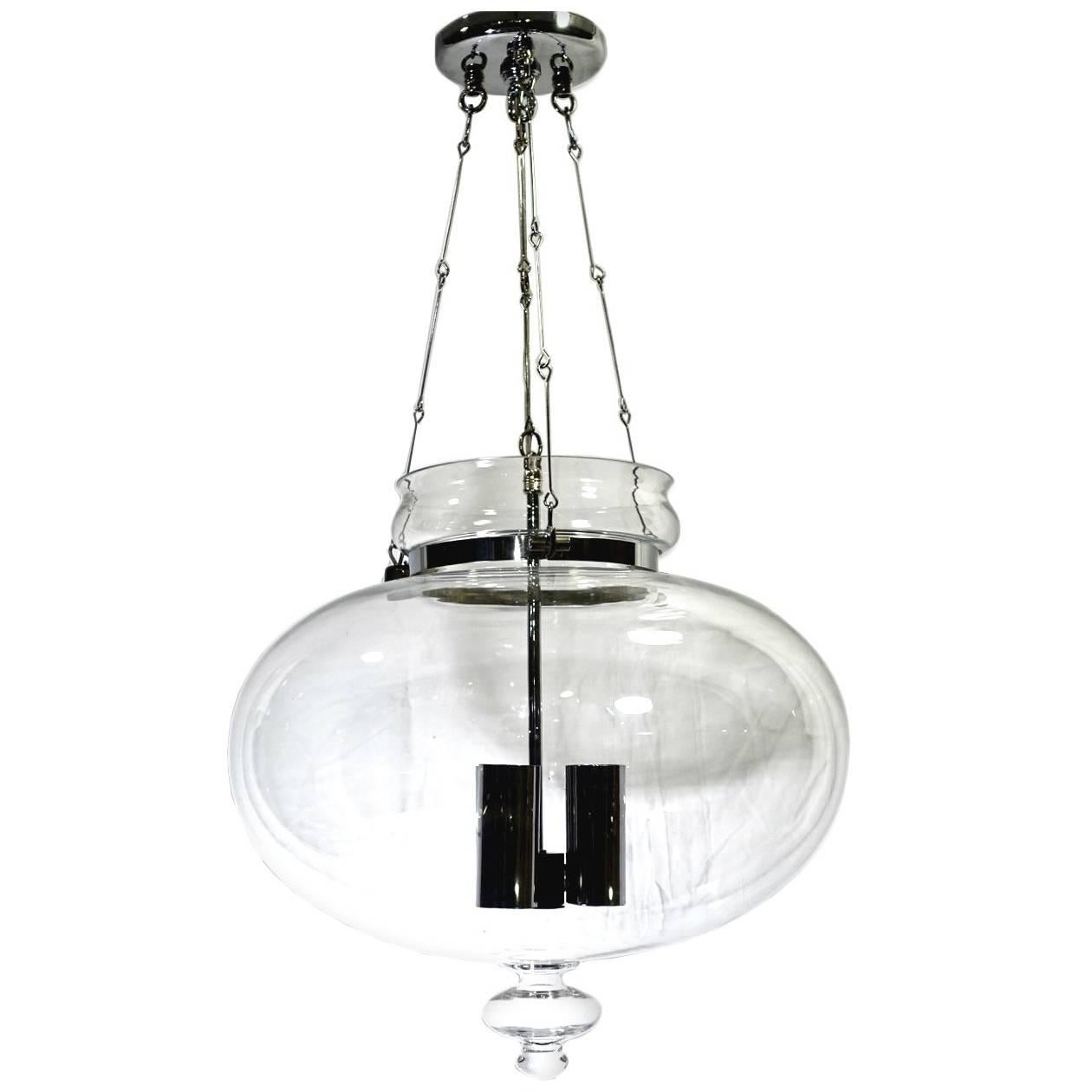 Moderne Clear Glass Lantern For Sale