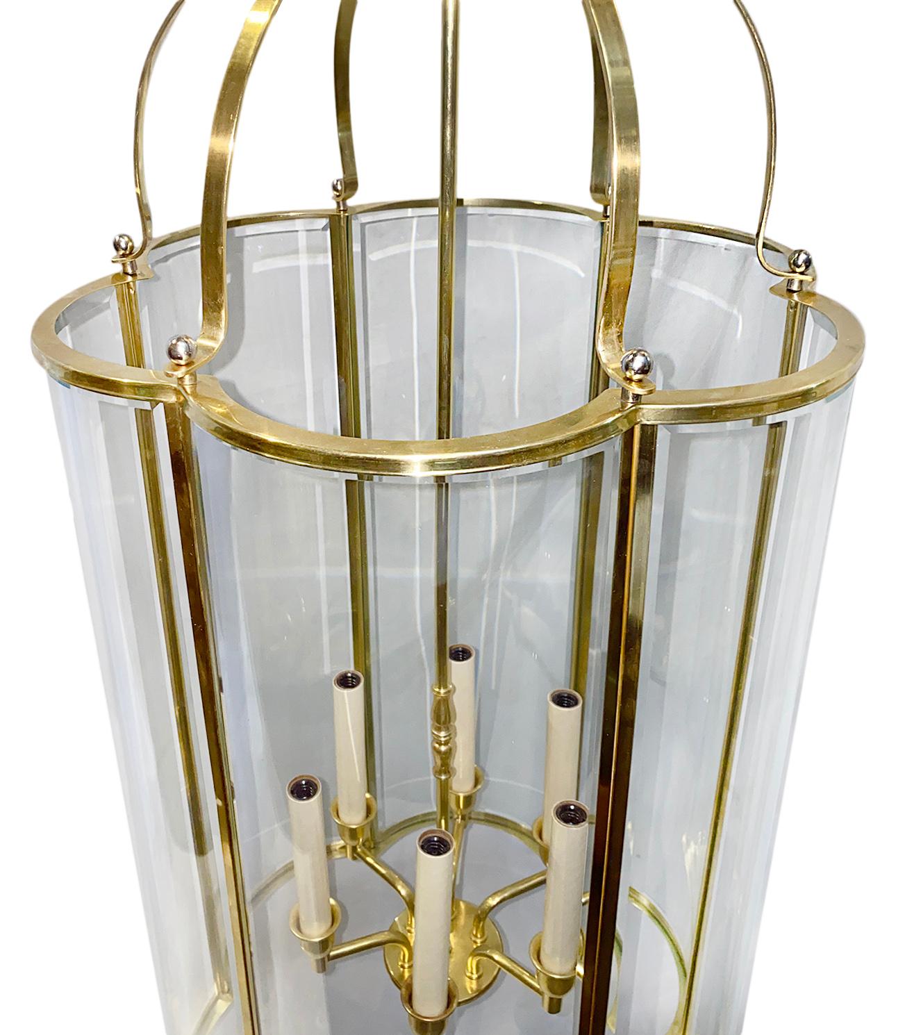 Moderne Gilt Bronze Lantern In Good Condition For Sale In New York, NY